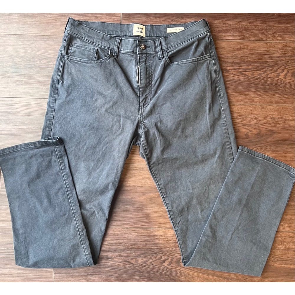 Flint and Tinder Mens Straight Fit Pants Dark Blue 32x32 Five Pocket Twill